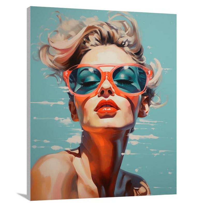 Coastal Chic: Glasses of Elegance - Pop Art - Canvas Print