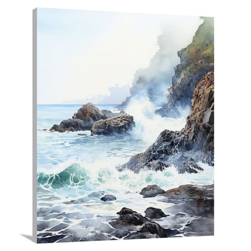 Coastline Symphony - Watercolor 2 - Canvas Print