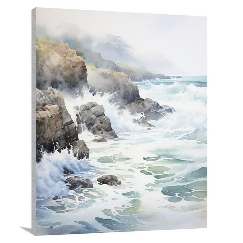 Coastline Symphony - Watercolor - Canvas Print