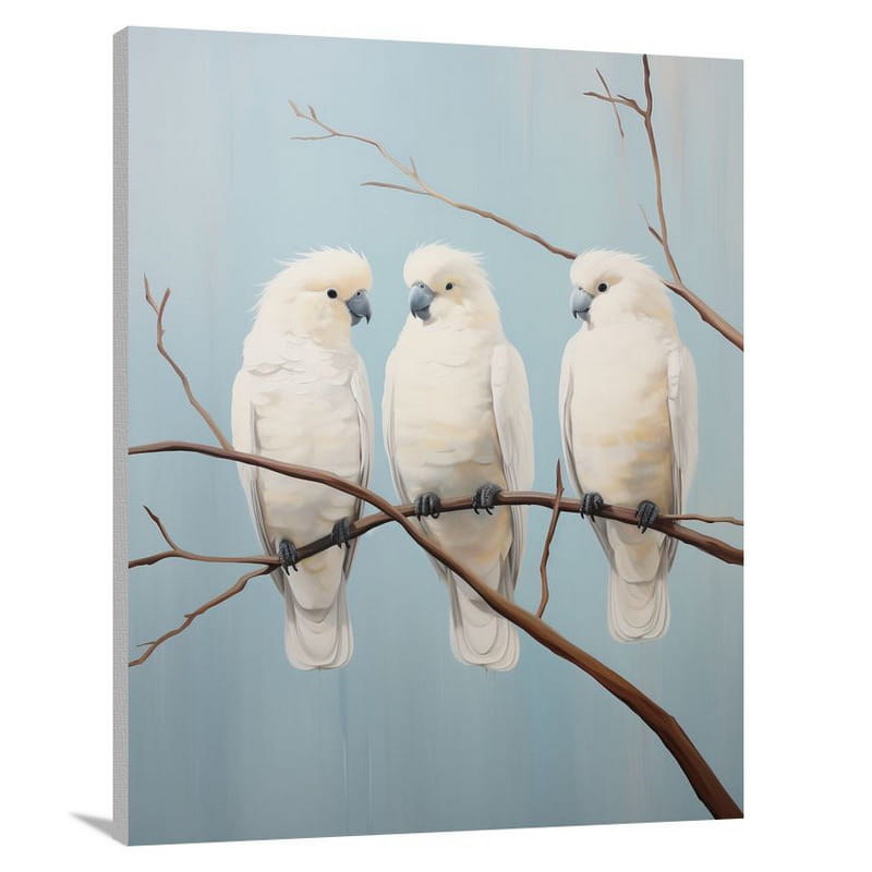 Cockatoo Serenity - Minimalist - Canvas Print