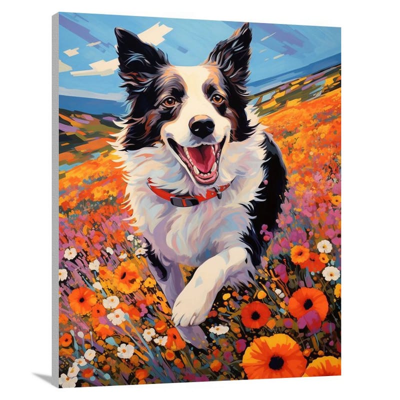 Collie's Canine Chase - Canvas Print