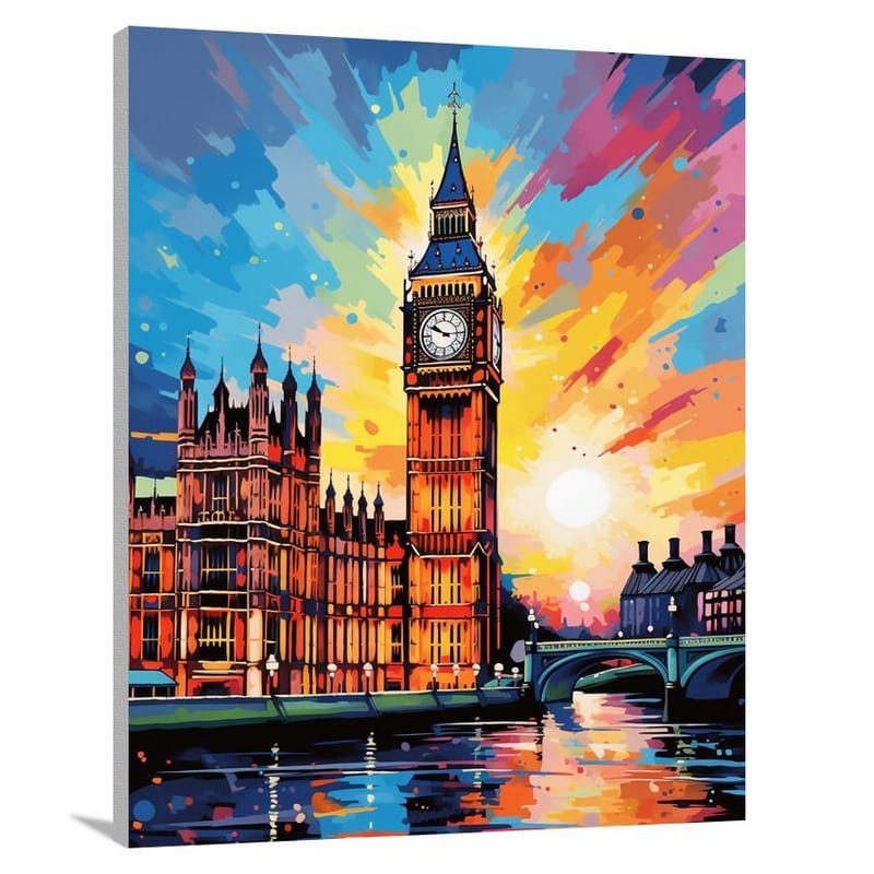 Colorful Majesty: Buckingham Palace - Canvas Print