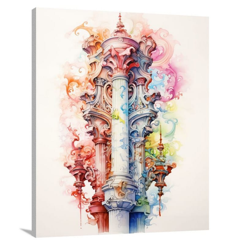 Column Symphony - Watercolor - Canvas Print