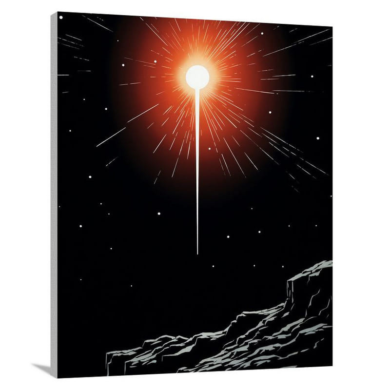 Comet's Illumination - Minimalist - Canvas Print