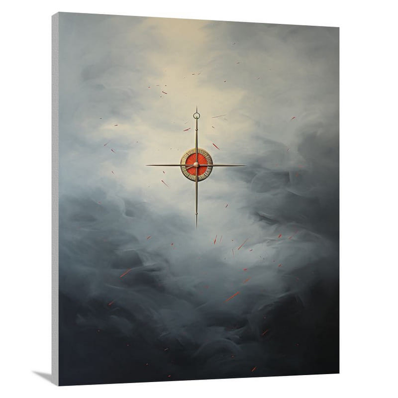 Compass in the Storm - Minimalist - Canvas Print