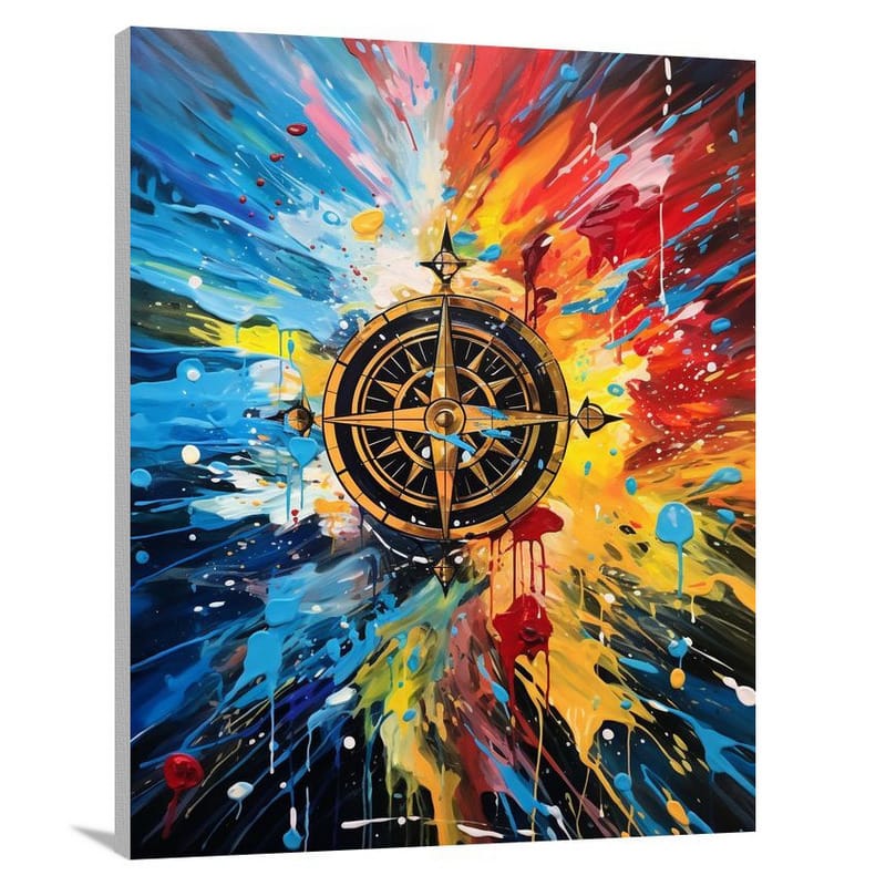 Compass Kaleidoscope - Pop Art - Canvas Print