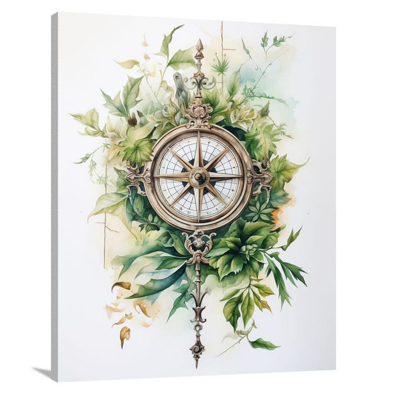 Compass of Serenity - Watercolor - Canvas Print