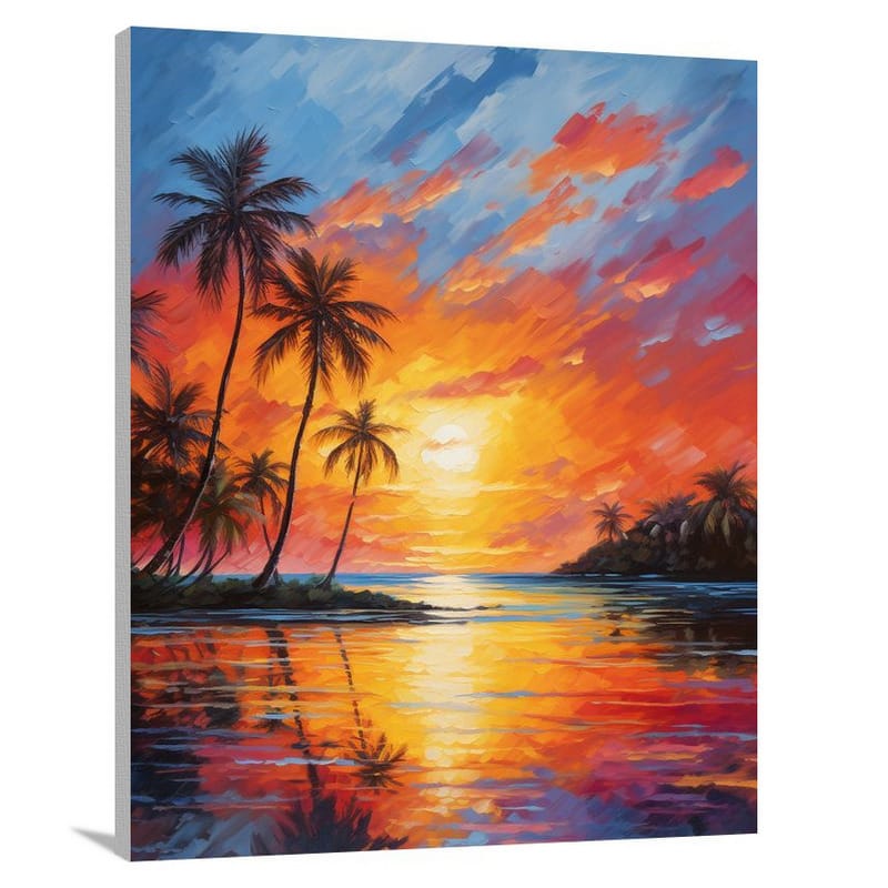 Cook Islands Sunset - Impressionist - Canvas Print