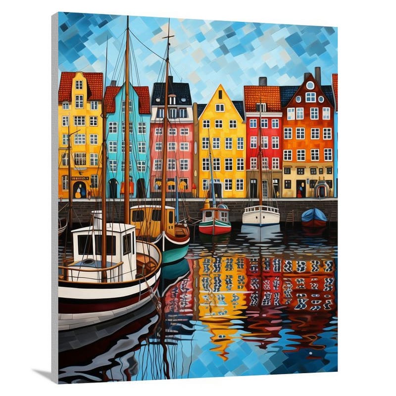 Copenhagen's Vibrant Waterfront - Canvas Print