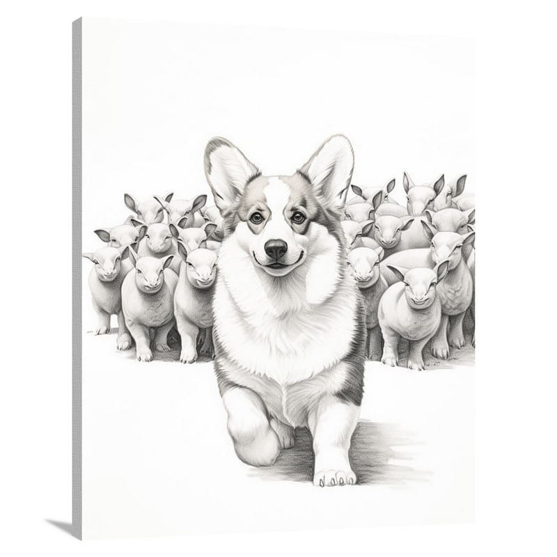 Corgi's Herding Symphony - Canvas Print