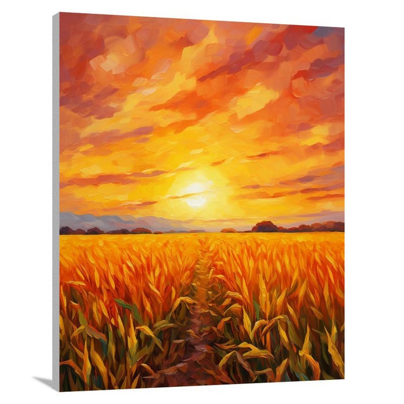 Corn Harvest - Impressionist - Canvas Print