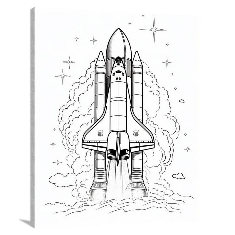 Cosmic Gateway: Space Shuttle - Canvas Print