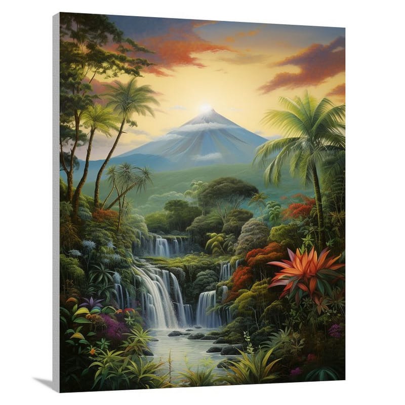 Costa Rica's Enchanting Cascade - Canvas Print