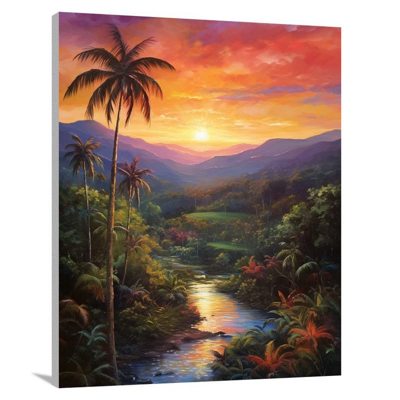 Costa Rican Sunset - Impressionist - Canvas Print