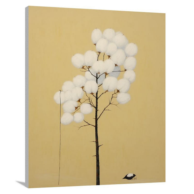 Cotton Blossoms - Minimalist - Canvas Print