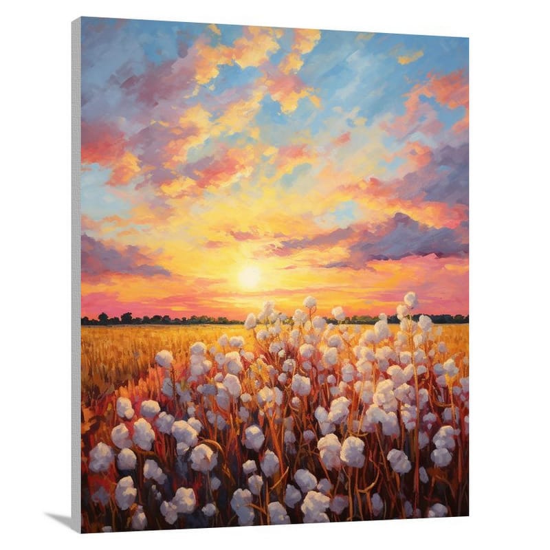 Cotton Fields at Sunset - Canvas Print