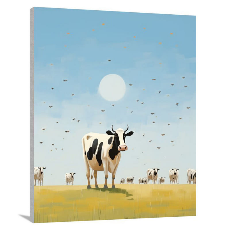 Cow's Serenade - Minimalist - Canvas Print
