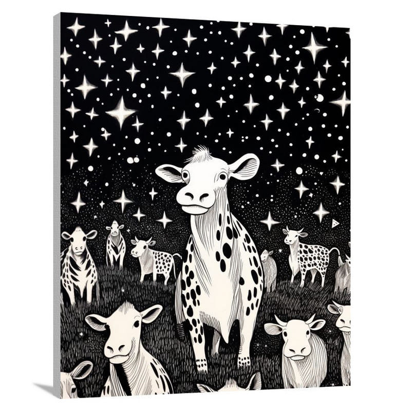Cow's Whimsical Dance - Canvas Print