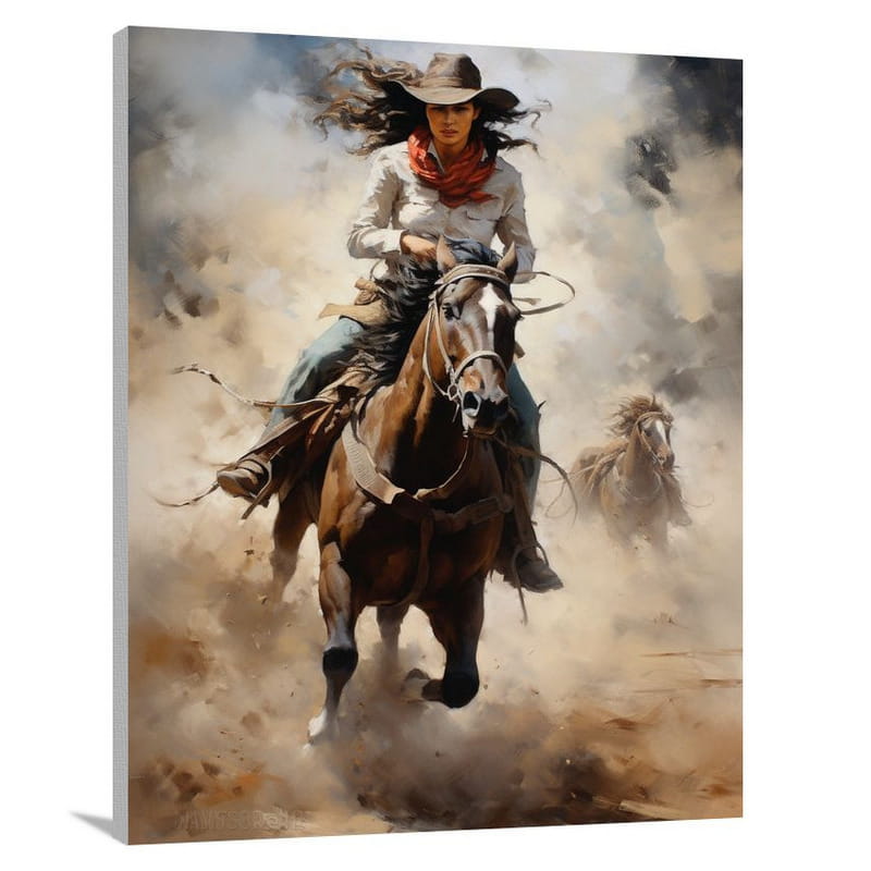 Cowgirl's Resolve - Contemporary Art - Canvas Print