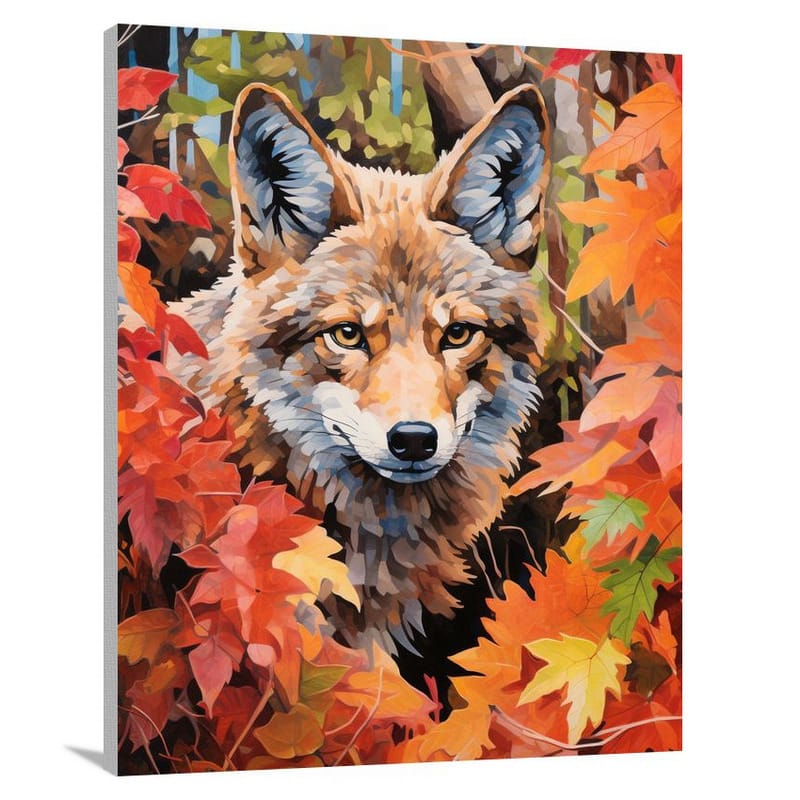 Coyote's Autumn Chase - Canvas Print