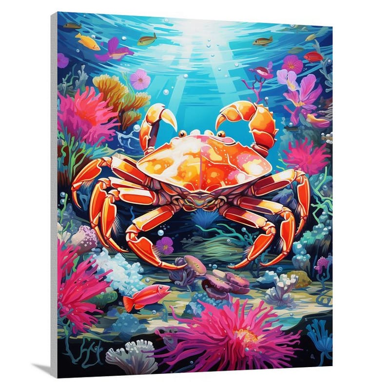 Crab's Aquatic Symphony - Canvas Print