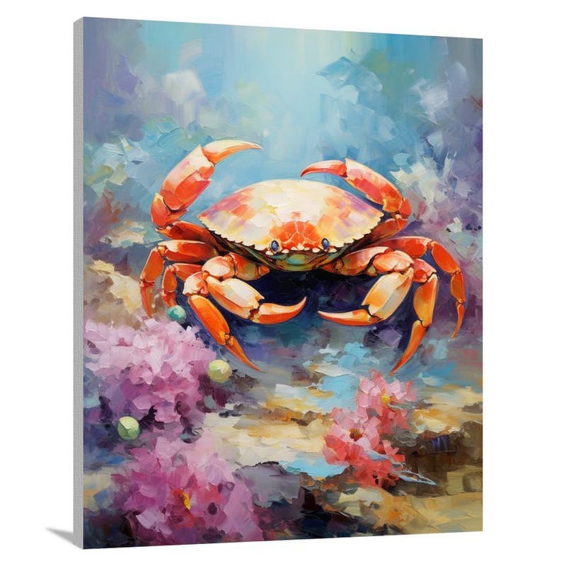 Crab's Coral Kingdom - Impressionist - Canvas Print