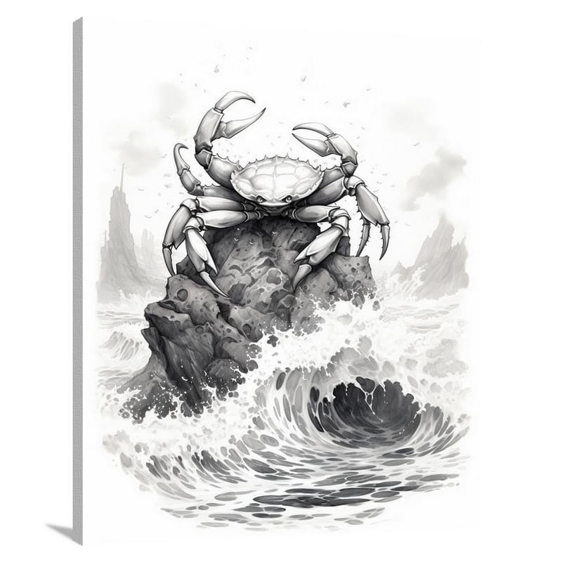 Crab's Resilience - Black And White - Canvas Print