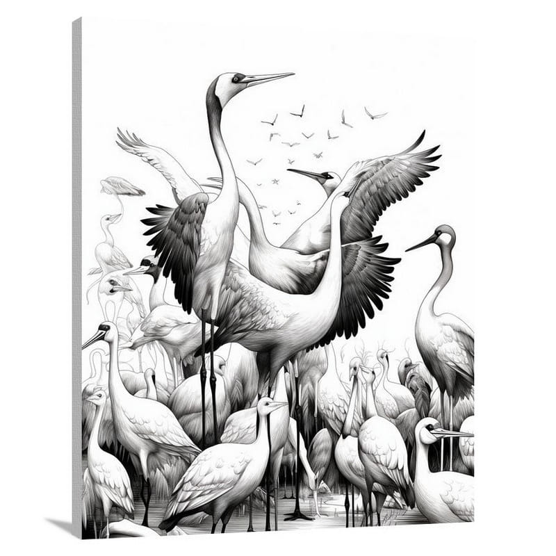 Crane's Avian Symphony - Canvas Print
