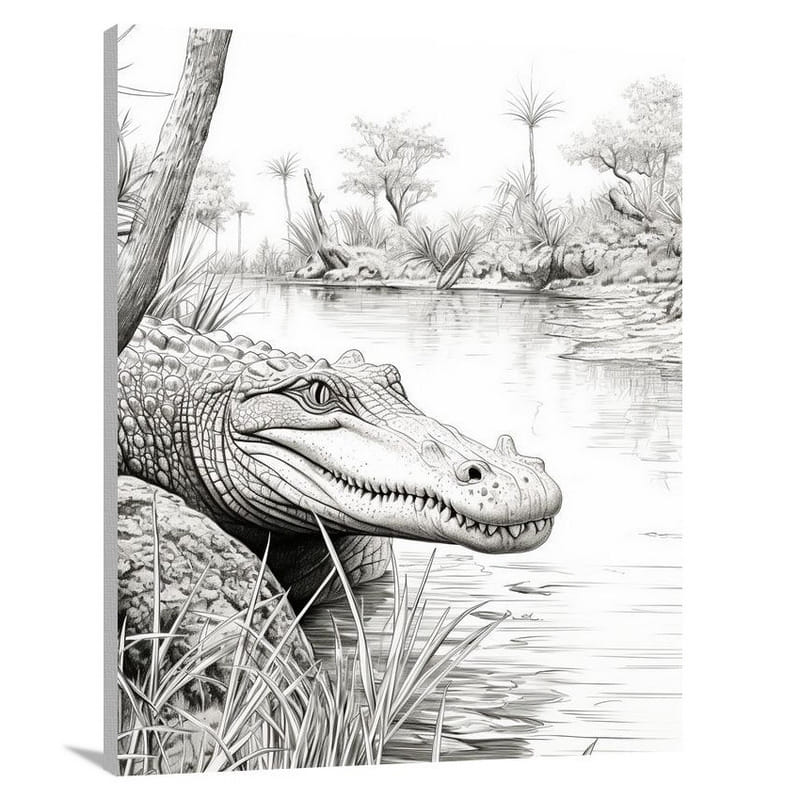 Crocodile's Camouflage - Canvas Print