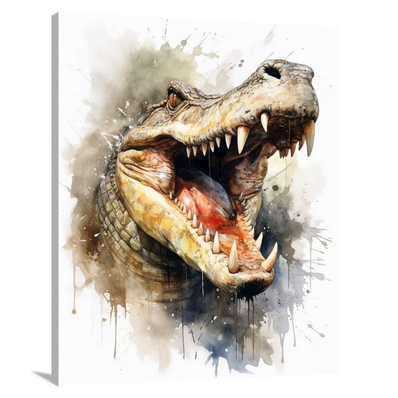 Crocodile's Roar - Watercolor - Canvas Print