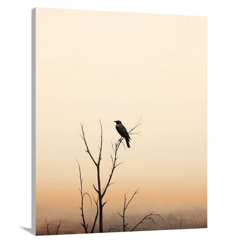 Crow's Solitude - Minimalist 2 - Canvas Print