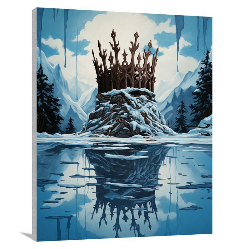 Crown of Ice: A Serene Winter Landscape - Canvas Print