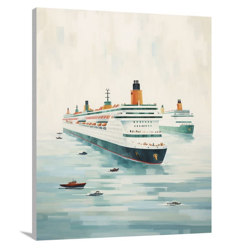 Cruise Ship Convoy - Minimalist - Canvas Print