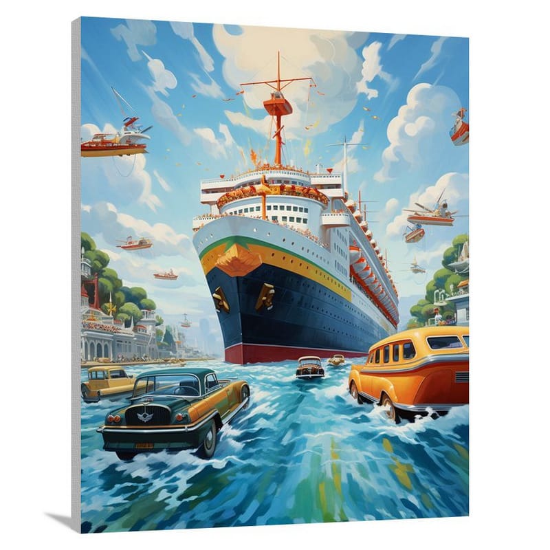 Cruise Ship: Nostalgic Race - Canvas Print