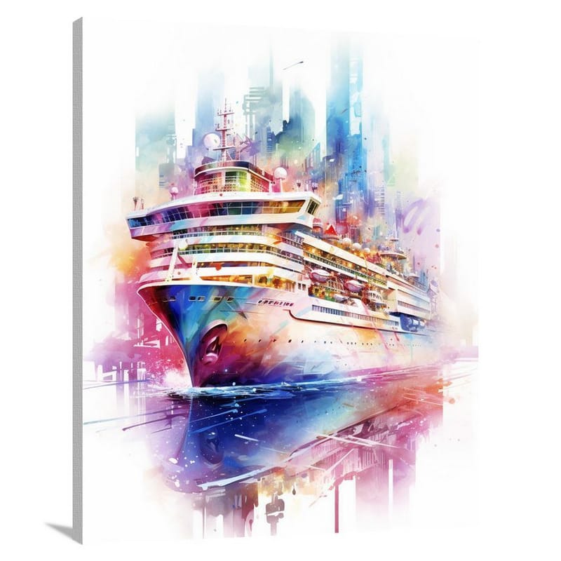 Cruise Ship Voyage - Watercolor - Canvas Print