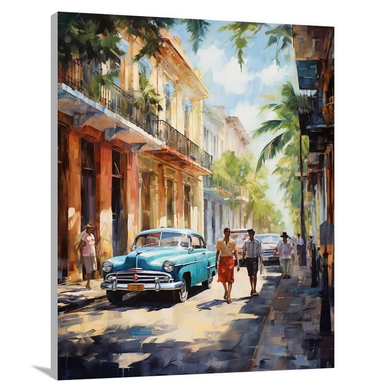 Cuban Rhythms: A Street Symphony - Canvas Print