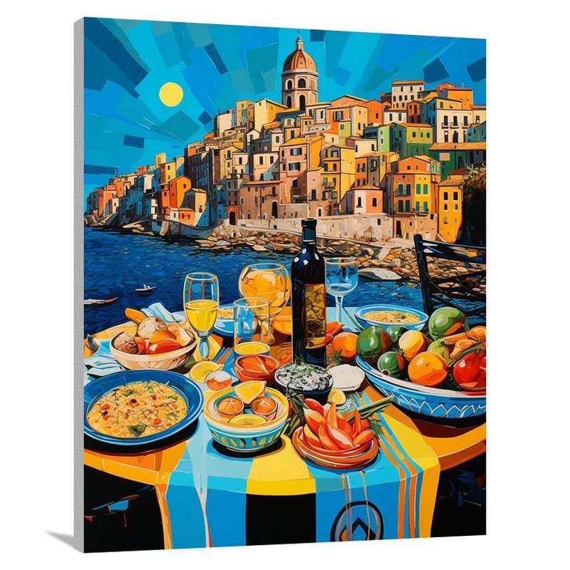 Culinary Melange: Italian Cuisine Unveiled - Canvas Print