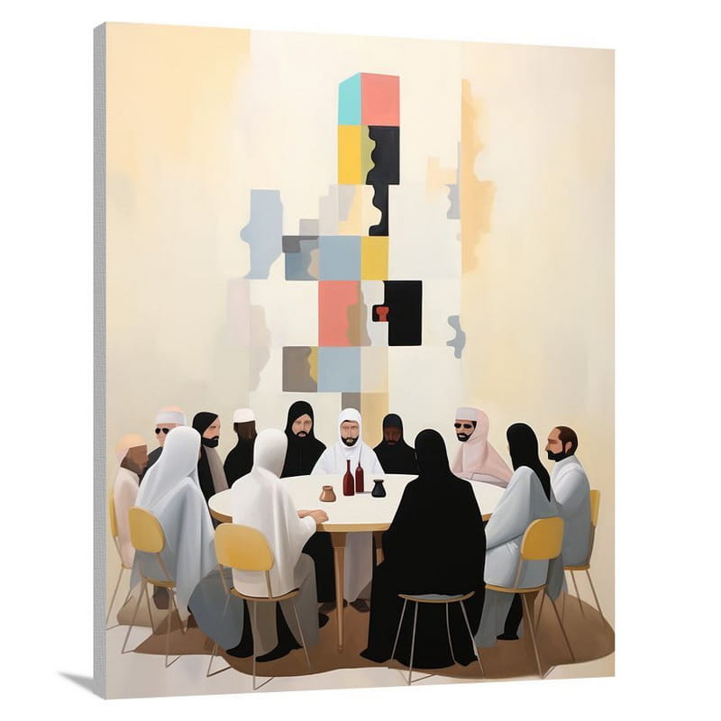 Cultural Convergence: Arab Culture Unites - Minimalist - Canvas Print