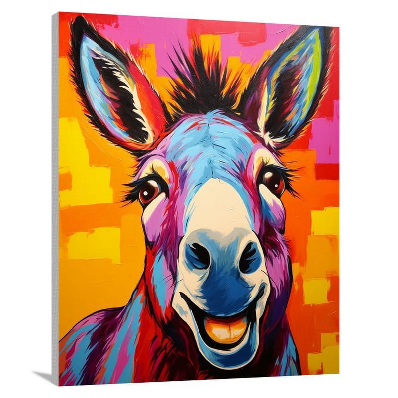 Curious Donkey - Pop Art - Canvas Print