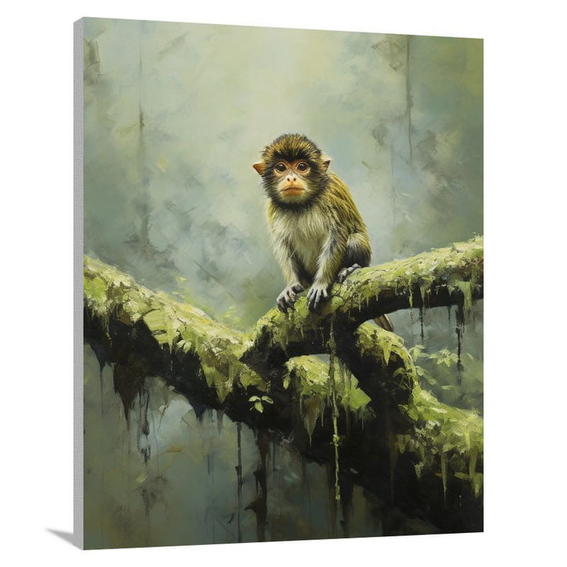 Curious Monkey in the Rainforest - Canvas Print