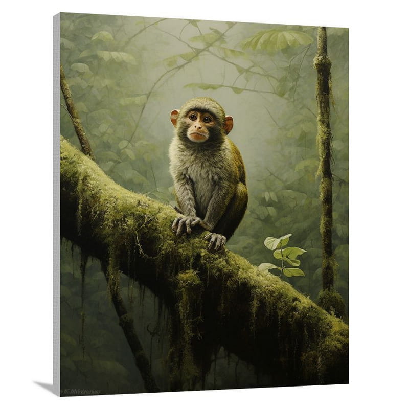Curious Monkey in the Rainforest - Contemporary Art - Canvas Print