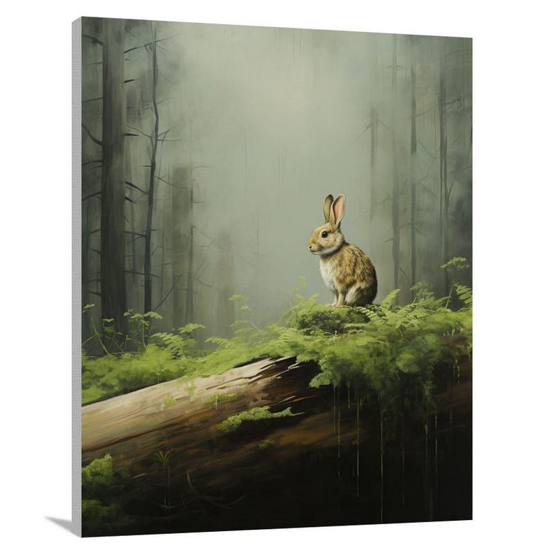 Curious Rabbit in the Mist - Contemporary Art - Canvas Print
