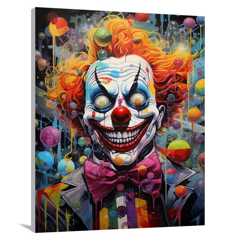 Cursed Wonderland: Evil Clown's Reign - Canvas Print