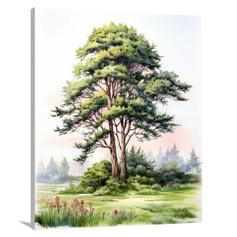Cypress Serenity - Watercolor - Canvas Print