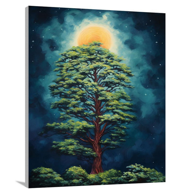 Cypress Tree in Sunlight - Canvas Print
