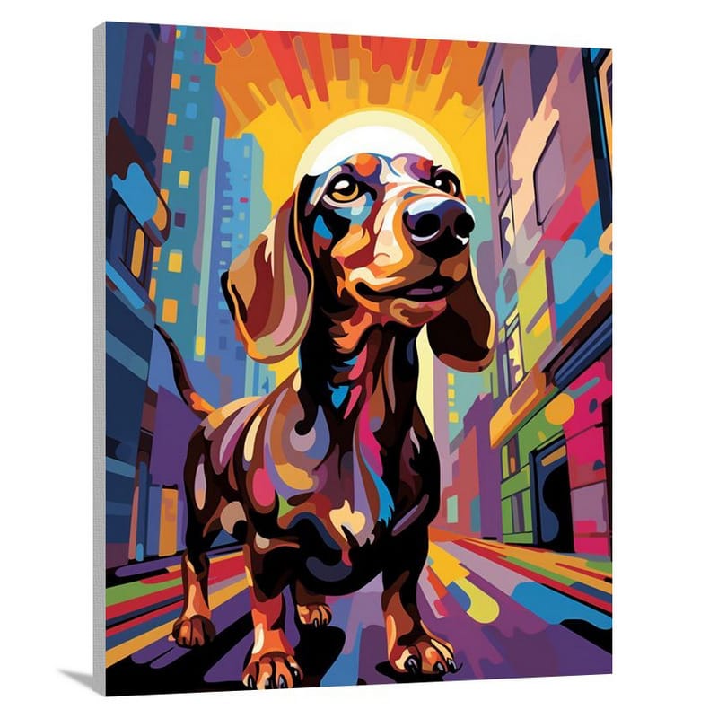 Dachshund in the City - Canvas Print