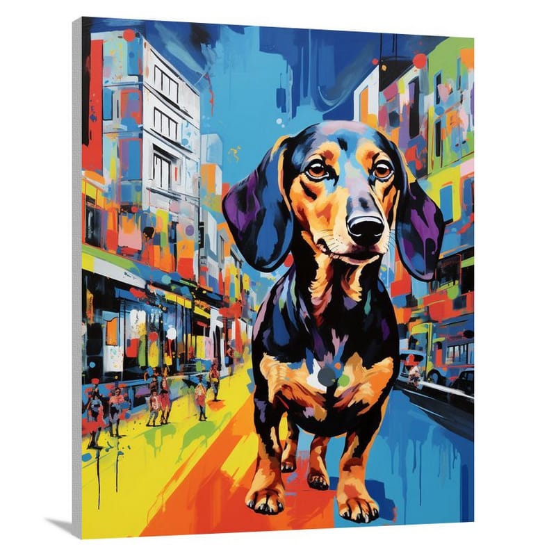 Dachshund's Urban Parade - Canvas Print