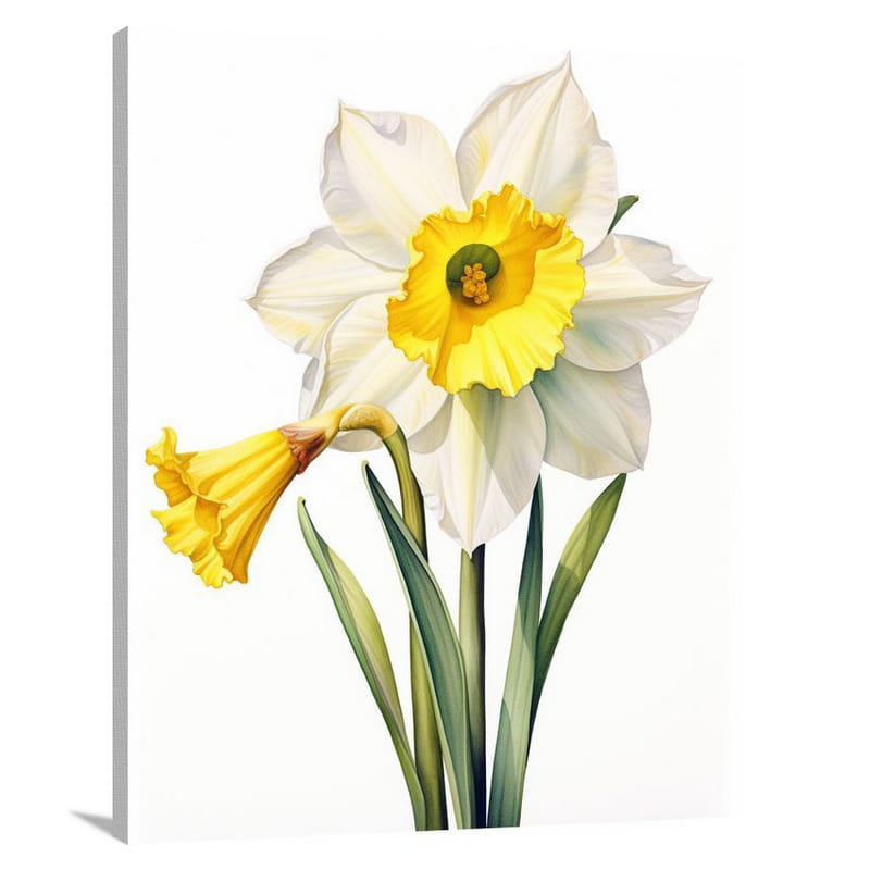 Daffodil's Resilience - Watercolor 2 - Canvas Print