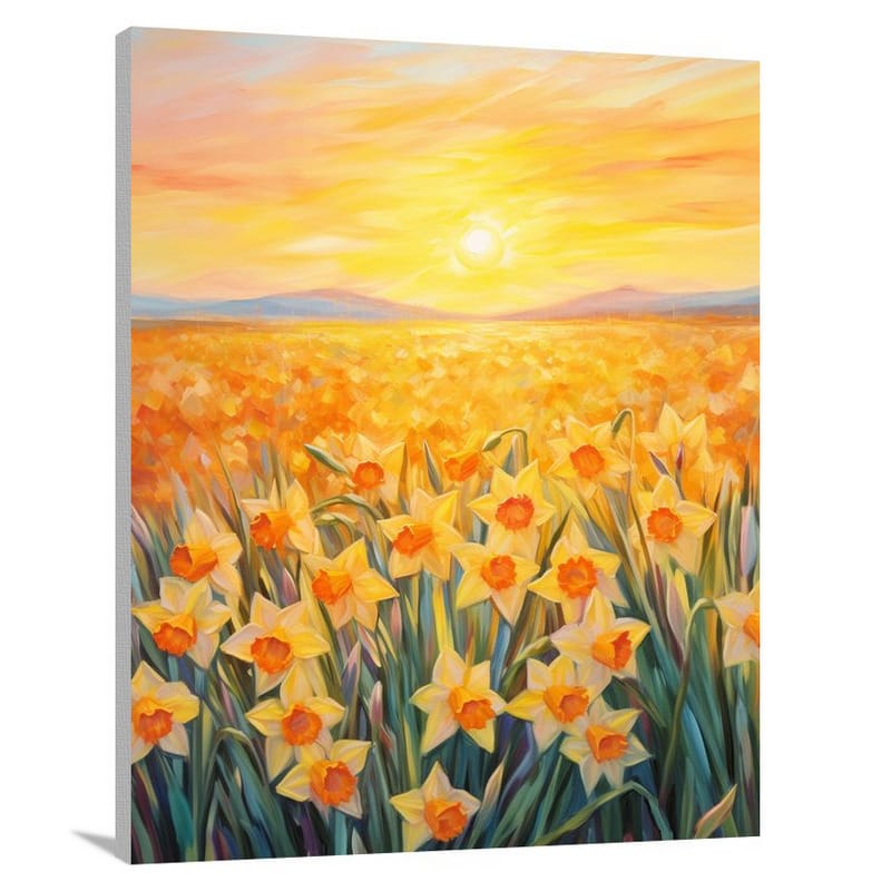 Daffodil Symphony - Impressionist - Canvas Print