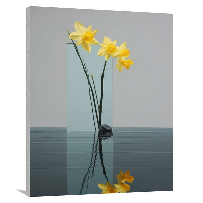 Daffodil Symphony - Minimalist 2 - Canvas Print